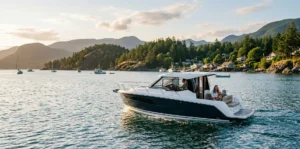 Attendees exploring the 2026 Sanctuary Cove Boat Show; a visual for comparing boat loan rates from leading marine exhibitors on the Gold Coast.